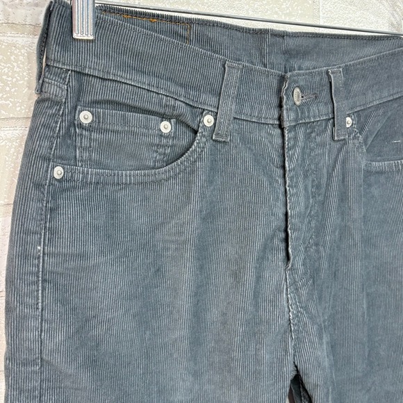Levi's 505 Corduroy Regular Fit Pants Mens 30x30 Blue Gray Straight Leg - Picture 2 of 9